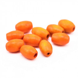 Wood Round Beads, Orange...