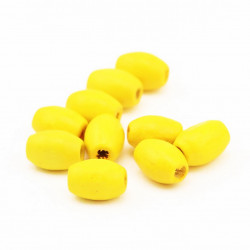 Wood Round Beads, Yellow...