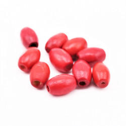 Koka pērles, sarkanas, 8 mm...