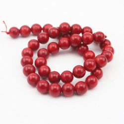 Coral Beads, Red, 10 mm