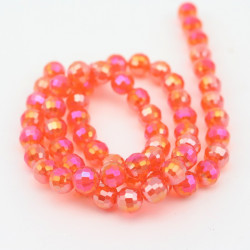Stikla pērles, sarkanas, 10 mm